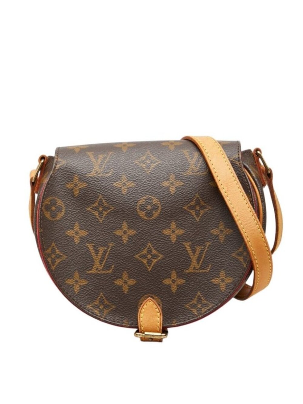 Louis Vuitton Monogram Tambourine Crossbody Shoulder Bag Brown Leather